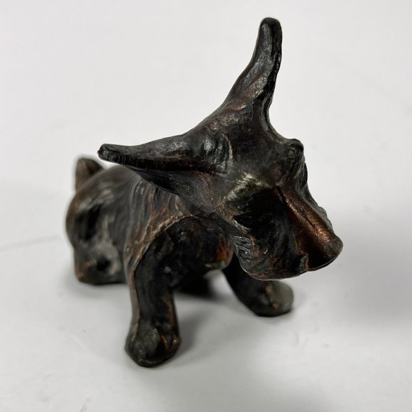 Vintage Scottish Terrier Scottie Dog Figurine Cast Metal - Picture 3 of 15